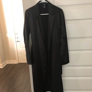 Black Satin Duster Jacket